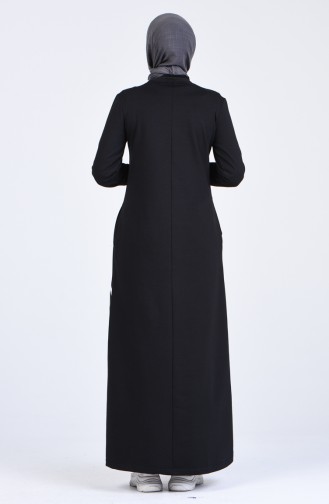 Schwarz Hijab Kleider 9175-01