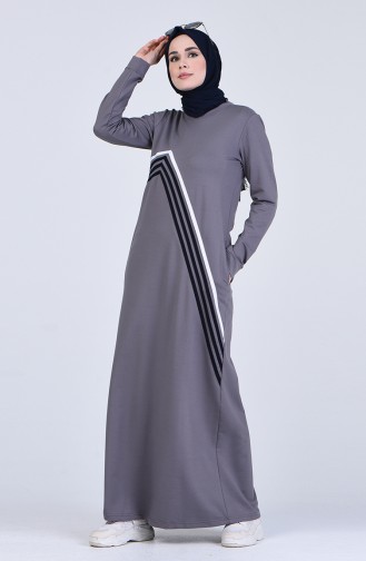 Rauchgrau Hijab Kleider 9175-04