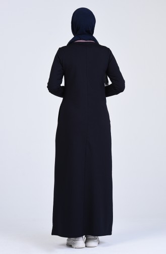 Dunkelblau Hijab Kleider 9183-02