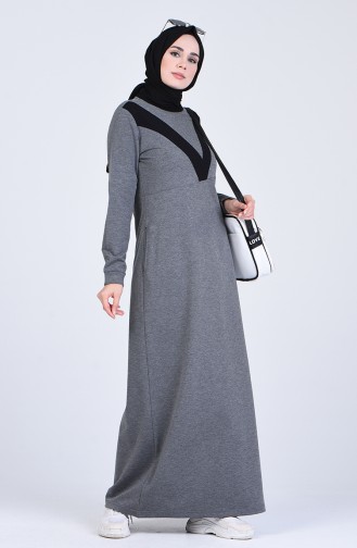 Anthrazit Hijab Kleider 9183-03