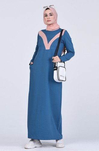 Robe Hijab Pétrole 9183-04