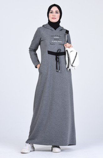 Anthracite Hijab Dress 9186-04