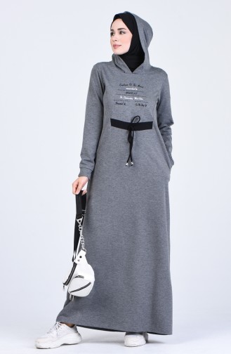 Anthracite Hijab Dress 9186-04