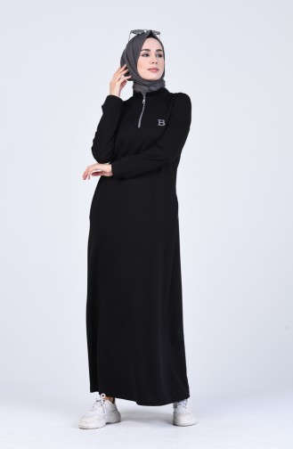 Black Hijab Dress 9187-01