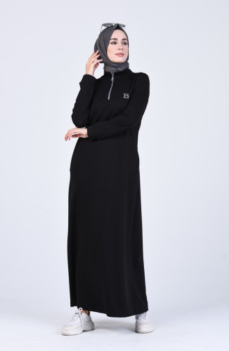 Black İslamitische Jurk 9187-01