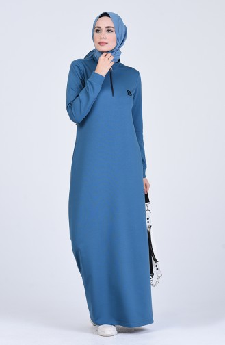 Robe Hijab Pétrole 9187-04