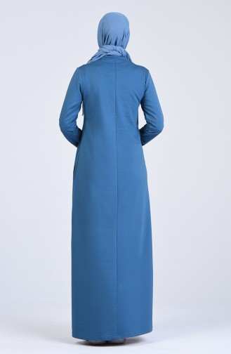 Robe Hijab Pétrole 9187-04