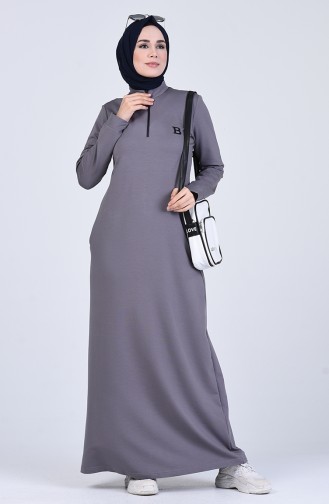 Rauchgrau Hijab Kleider 9187-05