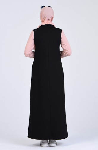 Schwarz Hijab Kleider 9196-01
