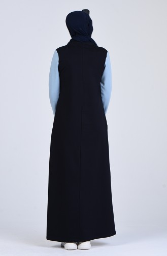 Navy Blue Hijab Dress 9196-02