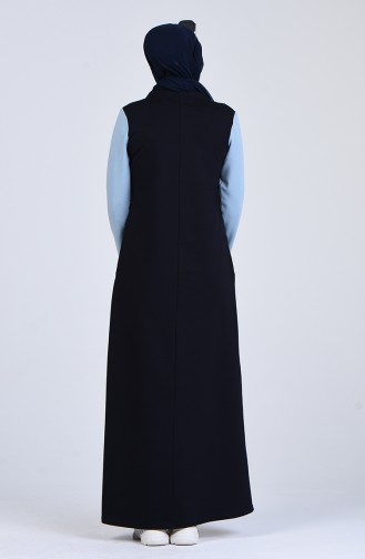 Navy Blue İslamitische Jurk 9196-02