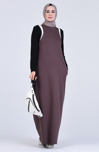 Robe Hijab Couleur Brun 9196-03