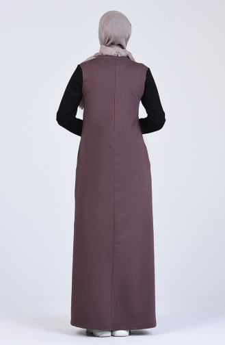Brown Hijab Dress 9196-03