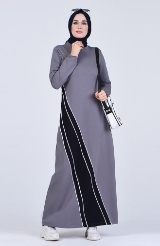 Smoke-Colored Hijab Dress 9197-03