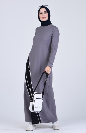 Rauchgrau Hijab Kleider 9197-03