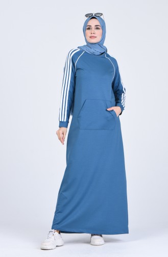فستان أزرق زيتي 9209-04
