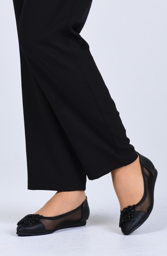 Black Women`s Flats 0210-01