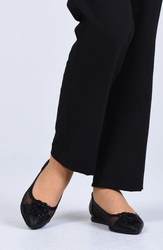 Black Women`s Flats 0210-01