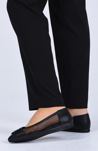 Black Women`s Flats 0210-01