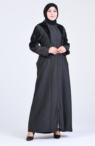 Dark gray Abaya 8003-03