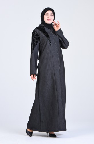 Dark gray Abaya 8003-03