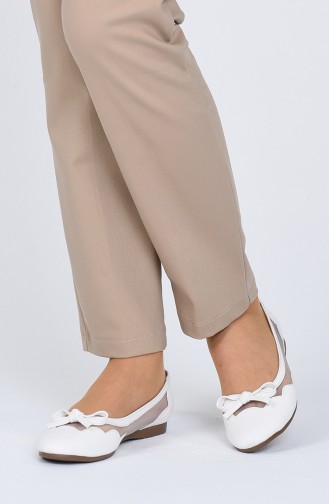 White Woman Flat Shoe 0215-03