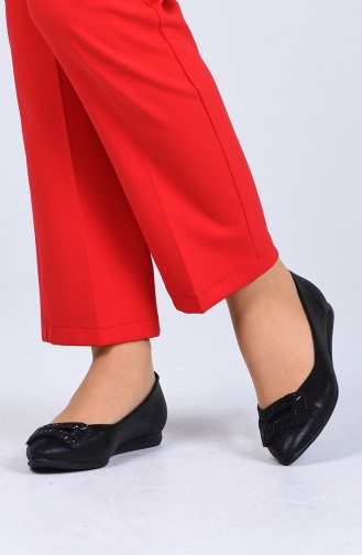 Black Women`s Flats 0220-01