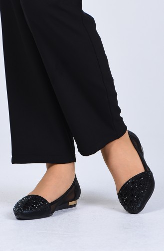Ballerine Pour Femme Noir 0605-01