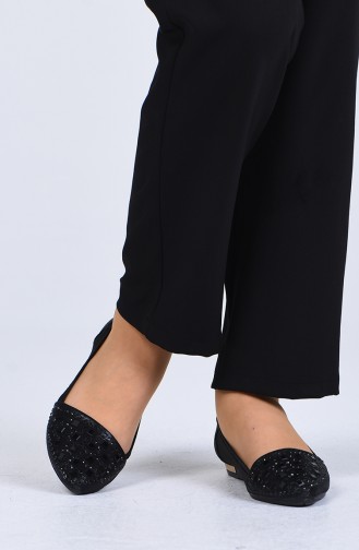 Ballerine Pour Femme Noir 0605-01