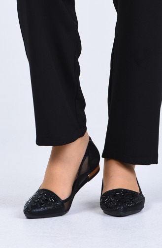 Ballerine Pour Femme Noir 0605-01