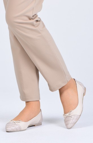 Beige Damen Ballerinas 1216-03