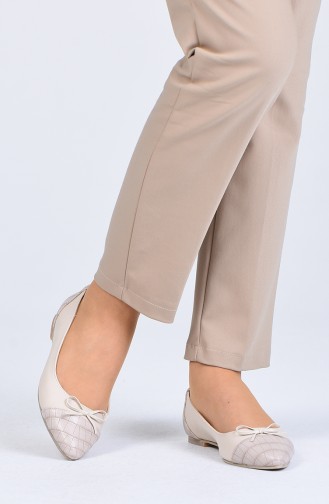 Beige Damen Ballerinas 1216-03