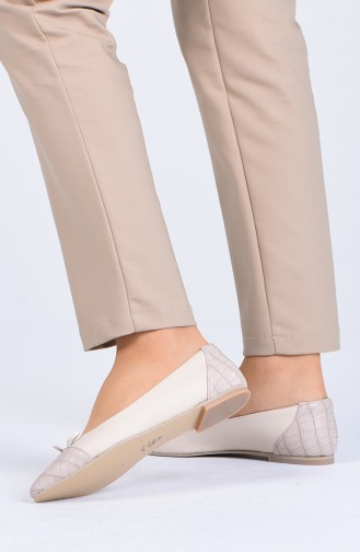 Beige Women`s Flats 1216-03