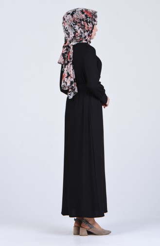 Schwarz Hijab Kleider 3051-01