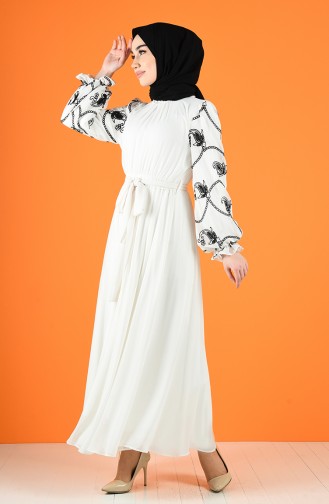 Naturfarbe Hijab Kleider 0370-01