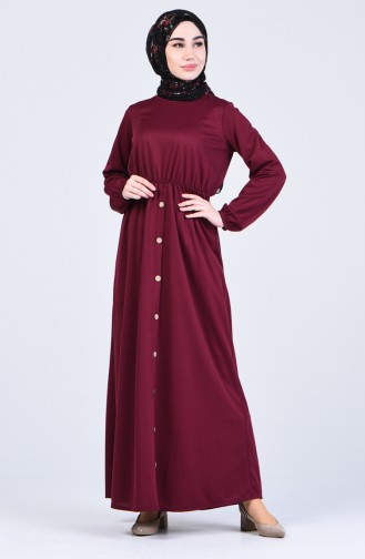 Claret Red Hijab Dress 1971A-01