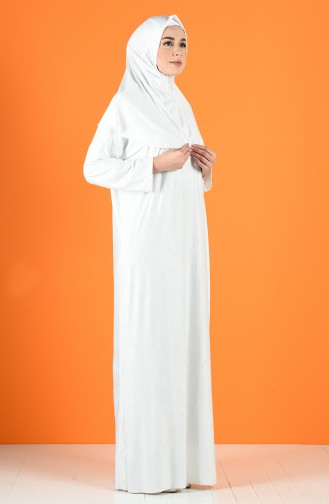 Weiß Gebetskleid 1119-01