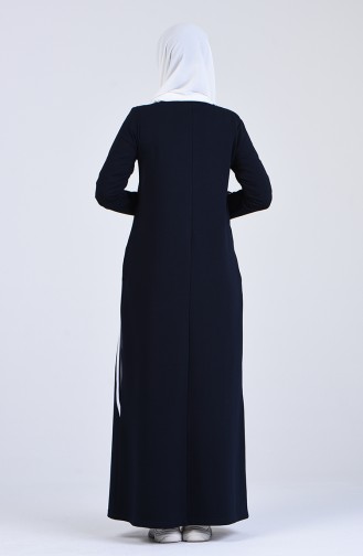 Dunkelblau Hijab Kleider 9161-02