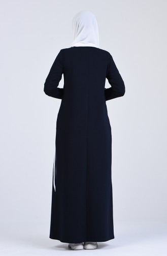 Navy Blue İslamitische Jurk 9161-02