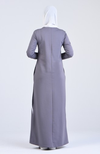 Rauchgrau Hijab Kleider 9161-04