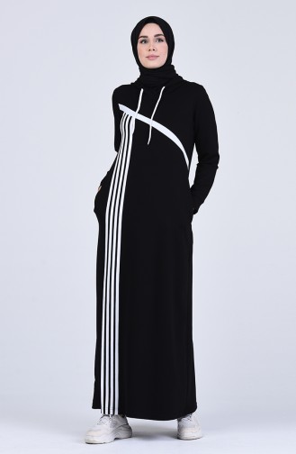 Black Hijab Dress 9188-01