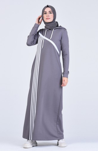 Smoke-Colored Hijab Dress 9188-06