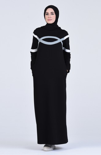 Black Hijab Dress 9189-01