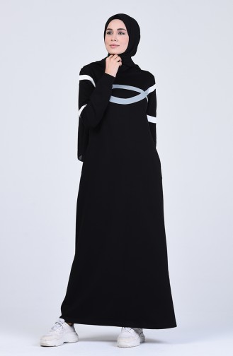 Black Hijab Dress 9189-01