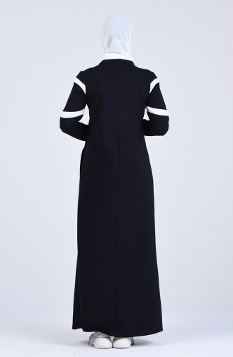 Navy Blue Hijab Dress 9189-02