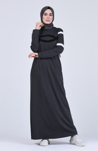 Anthracite Hijab Dress 9189-04