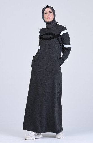 Anthracite Hijab Dress 9189-04