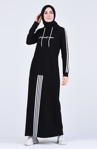 Black Hijab Dress 9199-01