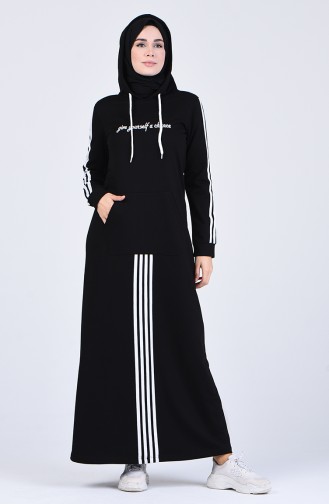 Black Hijab Dress 9199-01