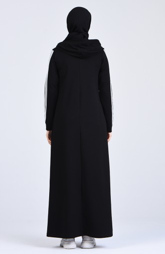 Schwarz Hijab Kleider 9199-01